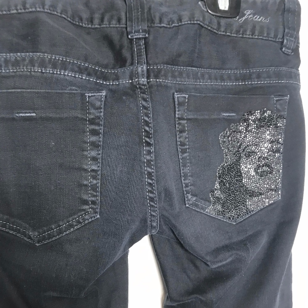 Guess Daredevil Boot Cut Jeans-Black-Size 27